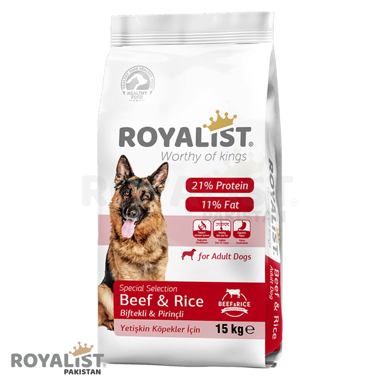 Adult Dog Food With Beef & Rice 15 KG - Paws & Claws