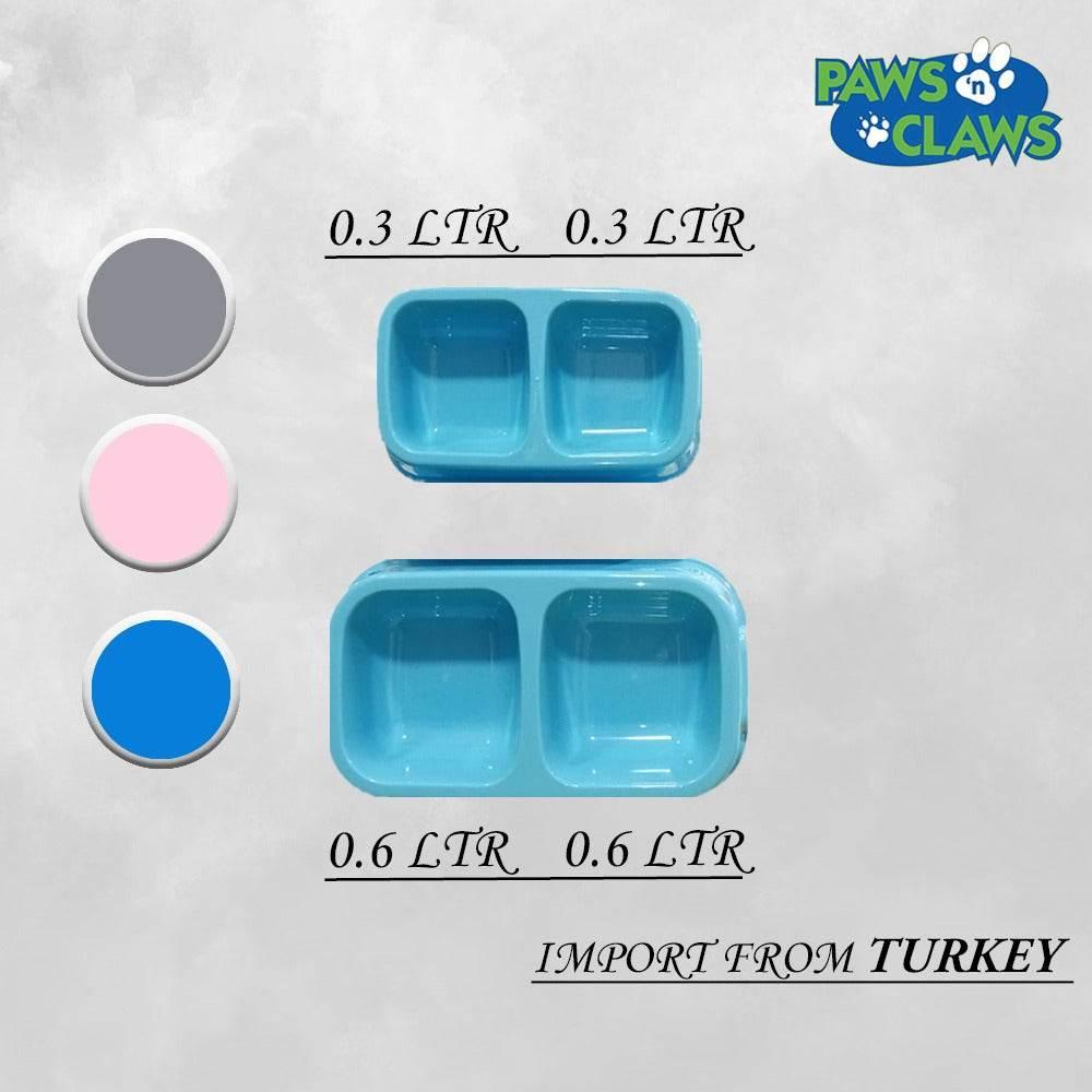 Small Square Food Bowl - Paws & Claws