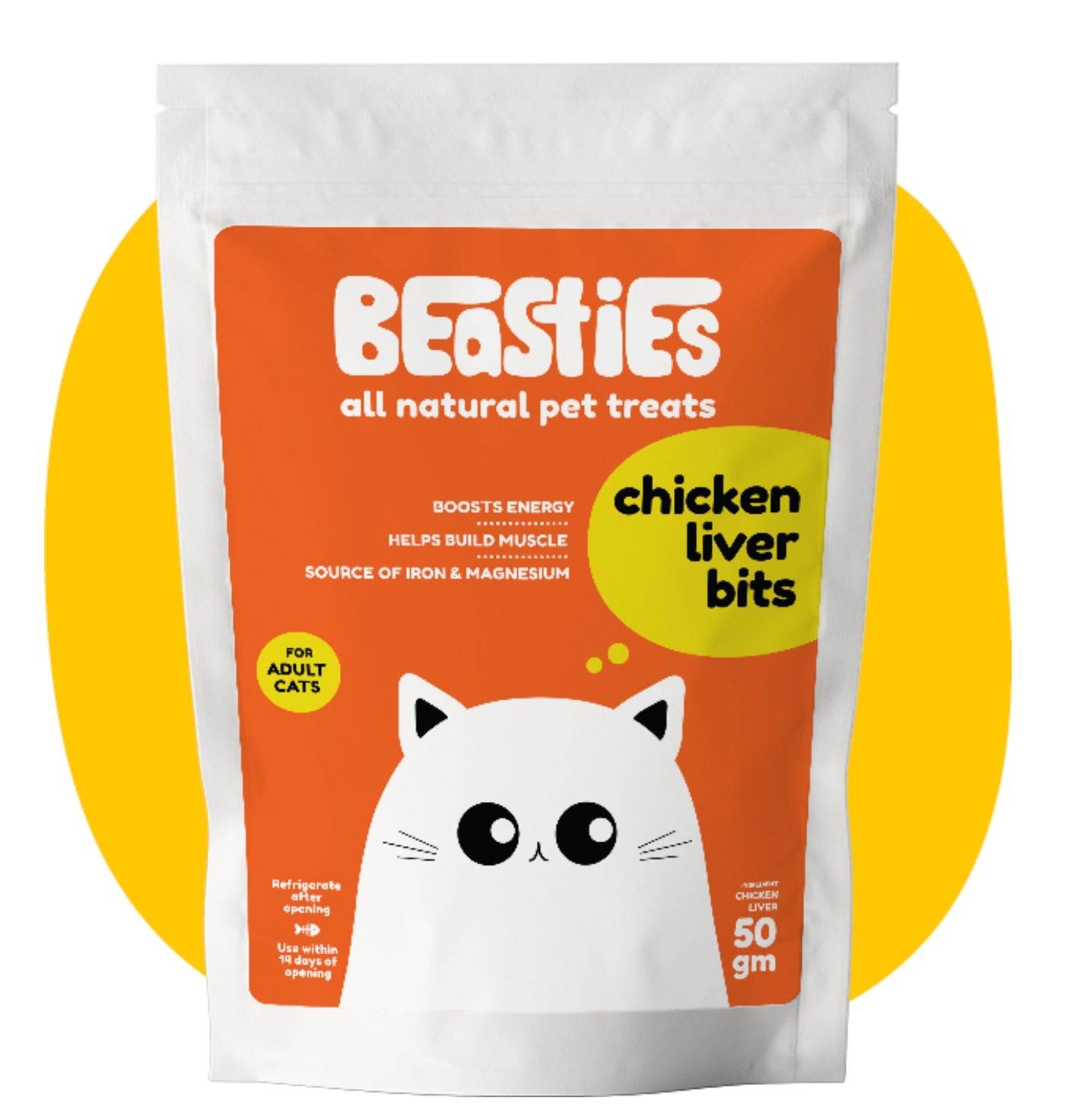 Beasties Pet Treat Chicken Liver Bits - Paws & Claws