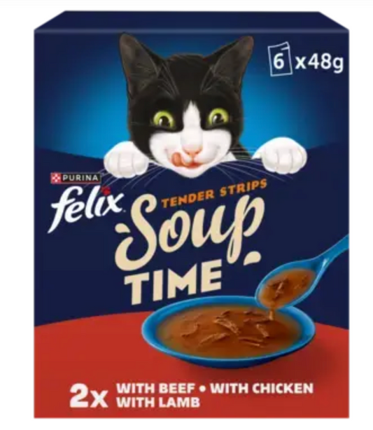 FELIX Soup Time Tender Strips Farm Selection Wet Cat Food