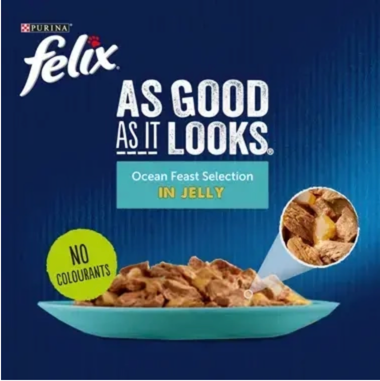 FELIX® As Good As it Looks Ocean Feasts in Jelly Wet Cat Food