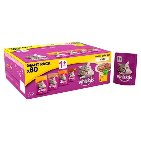 whiskas poultry feasts in jelly 80 gm